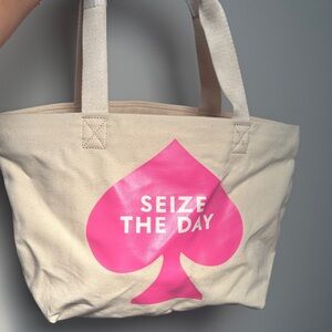 Kate Spade Cream Tote with Pink Spade